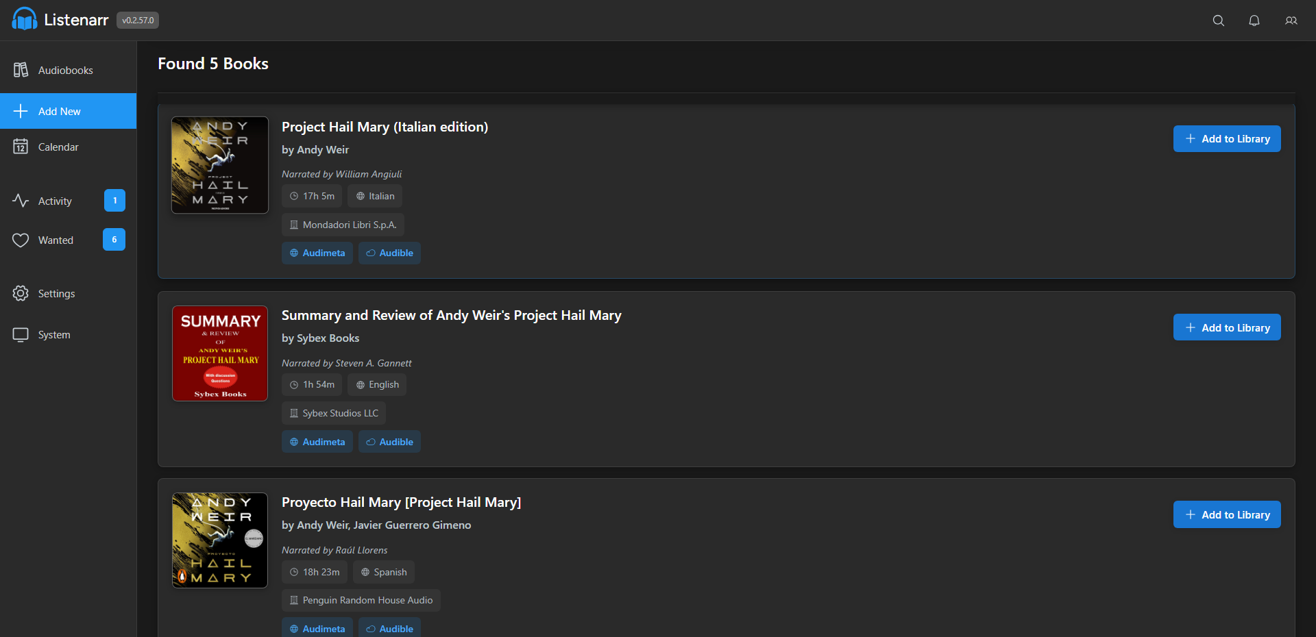 Search results